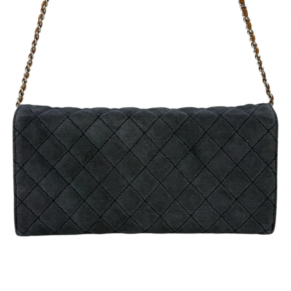 Chanel CC Denim Matelasse Wallet on Chain Shoulder Bag - Picture 4 of 15